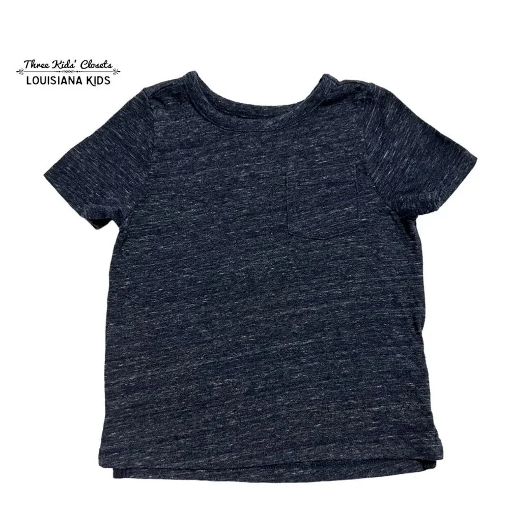 Old Navy 18-24m Navy Blue Heather Pocket Tee Shirt